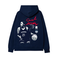 Load image into Gallery viewer, Sarah Strong UConn women’s basketball navy hoodie featuring Huskies logo and signature graphic
